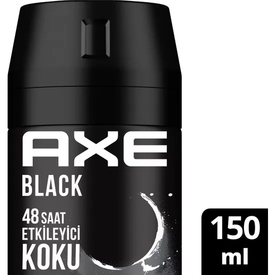 Axe Erkek Deodorant - Bodyspray Black 48 Saat Etkileyici Koku Vücut Spreyi 150 ml