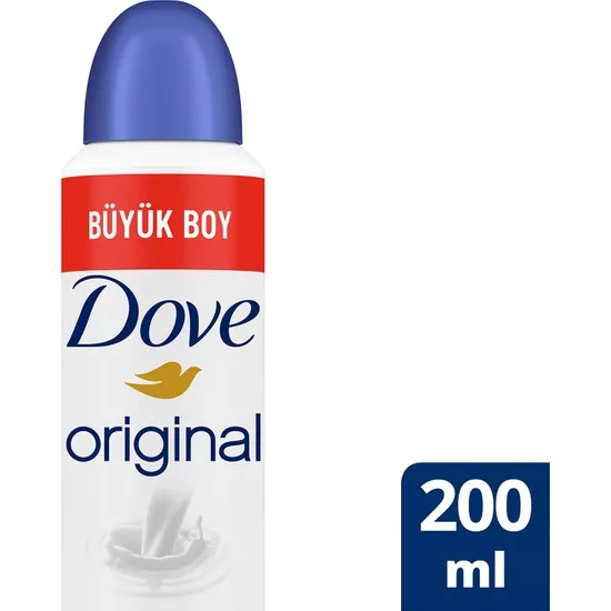 Dove Kadın Sprey Deodorant Original 1/4 Nemlendirici Krem Etkili Büyük Boy 200 ml