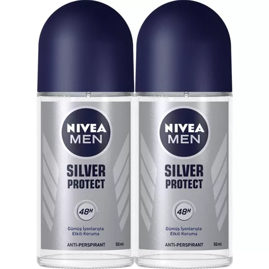 Nivea Men Silver Protect Erkek Deodorant Roll-On 50 ml 2li
