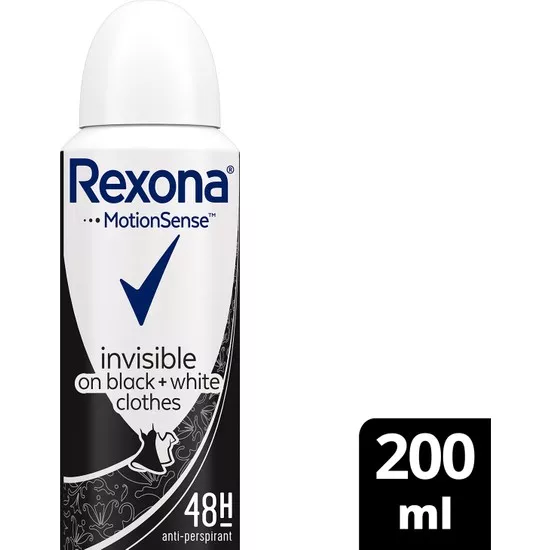 Rexona Invisible Black + White Kadın Sprey Deodorant 200 ml