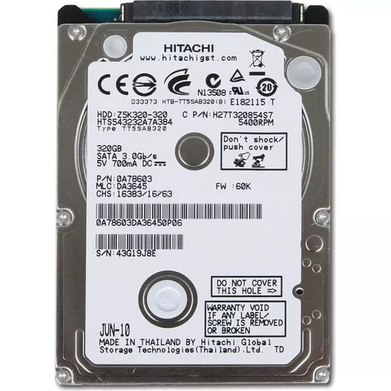 Hitachi Z5K320 250GB 5400RPM Sata 3 8MB Cache 2.5" Sabit Disk