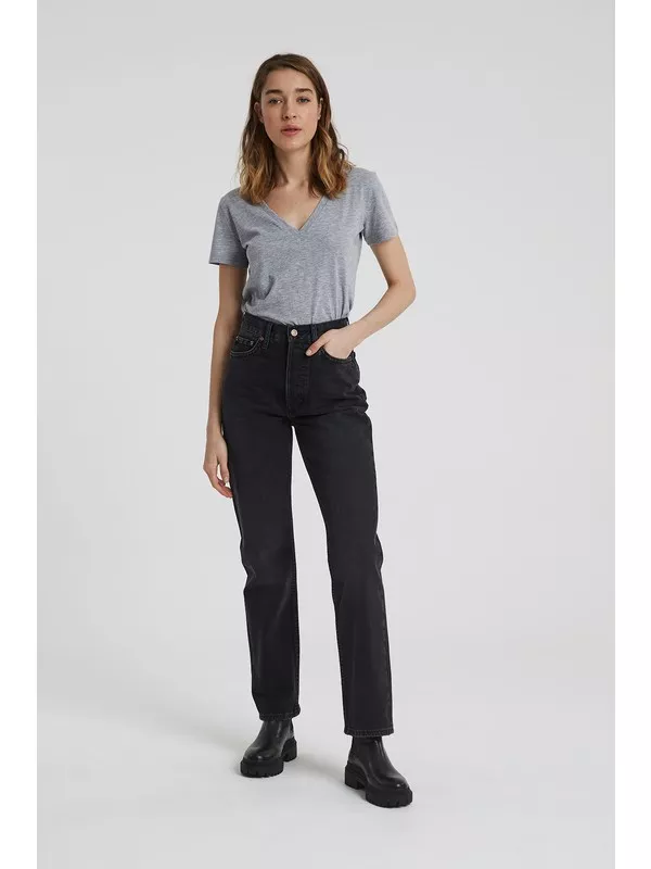 Cross Jeans DIANA Siyah Renk Yüksel Bel Dad Straight Fit Pantolon C 4517-007