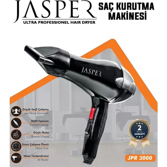 Jasper JPR-3000 Turbo Profesyonel 2500W Saç Kurutma Fön Makinesi