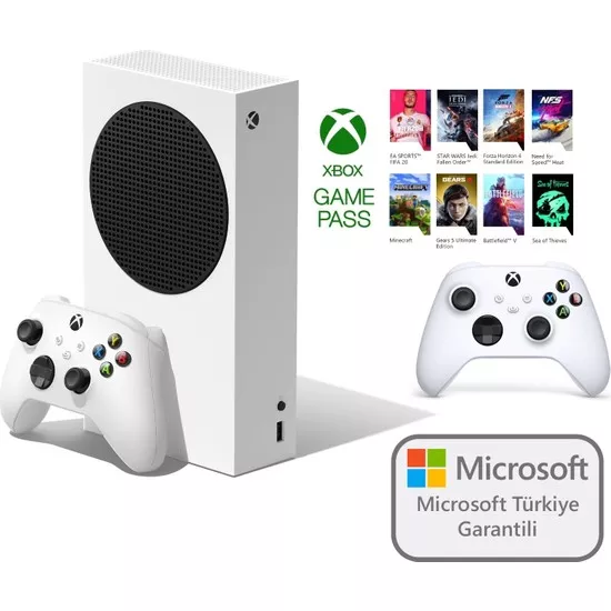 Microsoft RRS-00010 Xbox Series S 512GB SSD Oyun Konsolu Beyaz + 1 Kol Beyaz + 1 Yıl Gamepass